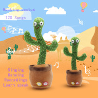 Peluche Cactus Dansant Rechargeable par USB, qui Danse, Chante et Se Balance, Jouet Éducatif Interactif pour Enfants, Célébrité Internet