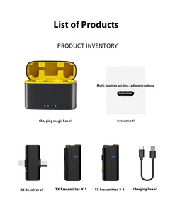 Commercio all'ingrosso della fabbrica microfono Lavalier senza fili 20m di trasmissione leggera custodia di ricarica per interviste di strada <span class=keywords><strong>Vlogging</strong></span> - Product Image 5