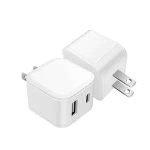 White USB Port Phone 22.5W Wall Charger US Plug Mobile Phone Charger kit with cable