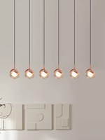 Nordique Moderne Unique Chrome Table À Manger Pendentif Lumière Petit Lustre En Cristal Boule Décor Intérieur En Métal Suspension Lampe