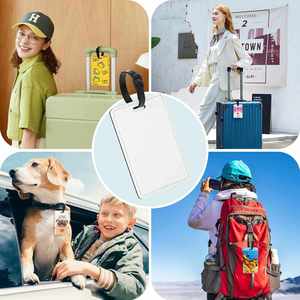 Porte-cartes d'identité personnalisé en sublimation, étiquettes de bagages vierges en similicuir PU avec sangle - Product Image 5