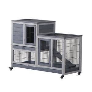 Conejera de madera barata diseño conejito casa con ruedas - Product Image 2