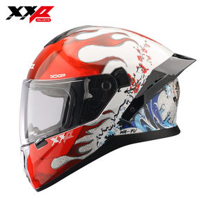 Casques de moto Warr Full Face ABS à double visière, grand spoiler, boucle à dégagement rapide, taille S-XXL, certifiés XXP DOT - Product Image 1