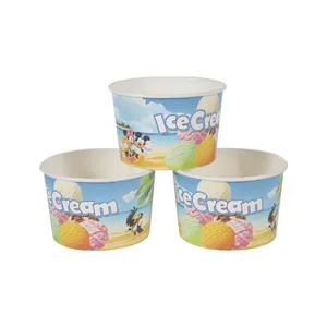 Impressão personalizada icecream papercup 3oz 5oz copo de papel com tampa