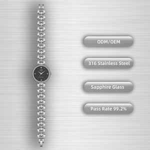 สายนาฬิกาแบบโซ่ลายก้างปลา วัสดุ OEM 316 สำหรับนาฬิกาควอตซ์ผู้หญิง ดีไซน์หรูหรา สไตล์ธุรกิจ พร้อมกระจกแซฟไฟร์ ผลิตจากโรงงาน - Product Image 1