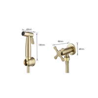 Ensemble de douche de bidet en laiton luxueux avec bidet de toilette en or brossé