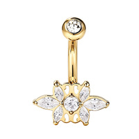 Piercing de nombril unisexe en acier inoxydable CZ, design papillon tendance pour enfants, vente en gros