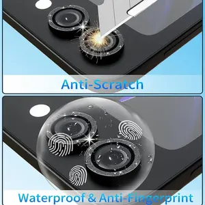 Capuchon d'anneau d'objectif de caméra en alliage de diamant métallique HD pour <span class=keywords><strong>Samsung</strong></span>, pour Galaxy Z Flip 7 Flip 6 ZFlip 5 Glitter - Product Image 3