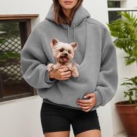 Sweat à capuche personnalisé en laine d'alpaga vert olive, écologique, doux et moelleux, assorti au sac de transport pour animal de compagnie avec pochette intégrée