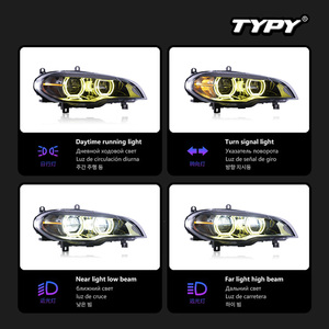 Feux avant TYPY pour BMW X5 (E70) 2007-2013 ; feux de jour à LED Angel Eye améliorés et clignotants. - Product Image 4