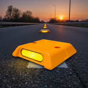 Square ABS PE <b>Rubber</b> <b>Plastic</b> Road Button with Reflective Yellow Lens Road Delineator Post Reflector and Marker - Product Image 3