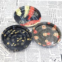 Vente en gros de barquettes à sushi jetables rondes en PET personnalisées, contenants en plastique pour la restauration rapide, boîtes à sushi avec couvercle transparent