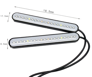 شريط إضاءة نهارية RGB بـ 19 مصباح LED متغير الألوان للدراجات النارية 12 فولت مقاوم للماء سهل التركيب بدون حفر للسيارات والدراجات النارية والسكوترات - Product Image 2