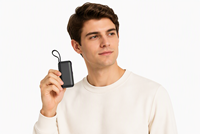 OEM ODM Mini Power Bank 5000mAh avec câble intégré, écran LED, charge rapide 22,5W, type-C, chargeur portable compact, cadeau promotionnel