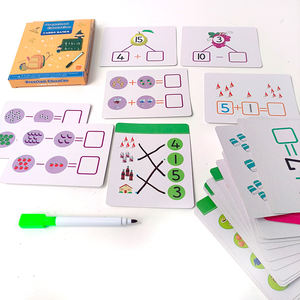 Jeux de cartes d'éducation préscolaire apprentissage cartes flash de soustraction d'<span class=keywords><strong>addition</strong></span>/cartes cognitives avec stylos effaçables - Product Image 4