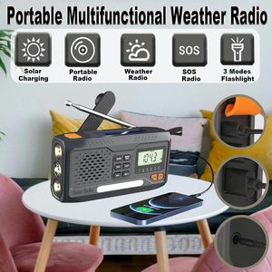 Nouvelle <span class=keywords><strong>radio</strong></span> numérique AM/FM à manivelle solaire d'urgence 2000 mAh avec prise casque, lampe torche LED et batterie externe - Product Image 2