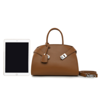 Sac fourre-tout en cuir PU pour femme, sac à bandoulière avec poignée supérieure, fermoir métallique, logo personnalisé OEM, vente en gros