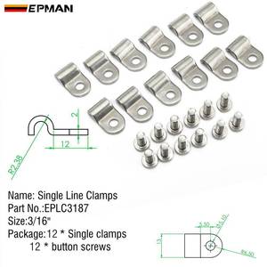 SS אחת קו מלחציים 3/8 "& 3/16" & 1/4 "שונה מתאים דלק, אוויר, חשמל, בלם, קווי EPLC3375 EPLC3187 EPLC3250 - Product Image 2