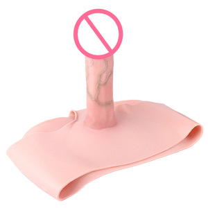 Слитные кожаные брюки с полым рукавом-фаллоимитатором, утолщенные интимные принадлежности для взрослых, Мужская секс-игрушка - Product Image 4