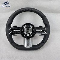 Volant en cuir et fibre de carbone personnalisé avec palettes de changement de vitesse pour Mercedes-Benz W205 W213 X253 C200 Classe C - Amélioration de l'intérieur