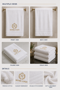Serviette de bain d'hôtel en coton 100% de haute qualité, unie, douce, très absorbante, grande taille, vente en gros pour les spas - Product Image 2