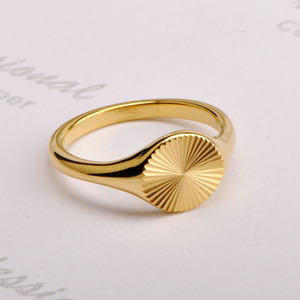 18K Gold IP Stainless Steel Fashion Rings High-Polished Simple <strong>Sunshine</strong> Pattern Free Size Inlay Stackable Anniversary <strong>Gift</strong> - Product Image 4