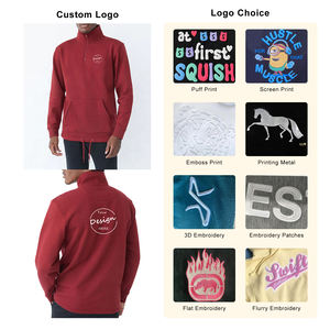 เสื้อฮู้ดขนแกะ360กรัมแบบสวมศีรษะใส่สบายใส่ได้ทั้งชายและหญิงสีทึบมีซิปสำหรับสวมใส่ในเลานจ์ - Product Image 3