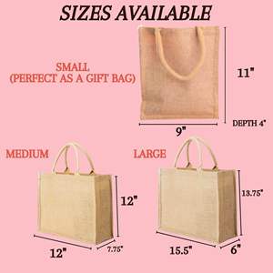 Custom Eco-Friendly <strong>Jute</strong> <strong>Tote</strong> <strong>Bags</strong> Holiday Christmas Burlap Pouch with Long Ribbon Handle Clear Front for Parties - Product Image 4