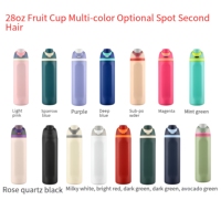 Tumbler Stainless Steel 304 Kapasitas Besar 28oz Grosir, Cangkir Portabel Pegangan Tangan dengan Dua Lubang Minum untuk Minuman Buah & Penjualan Eceran