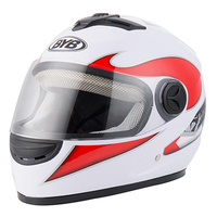 Casque de moto BYB/RNG blanc rouge BY-111, prix d'usine bas, protection personnelle pour moto, casque intégral