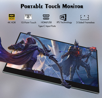 Sibolan prend en charge le moniteur portable à écran tactile 156 pouces 4k UHD batterie au lithium rechargeable intégrée pour ordinateur portable PS4 PS5