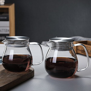 Juego de <span class=keywords><strong>caf</strong></span>é y té Kingze moderno de vidrio borosilicato de 300ML/500ML con gotero y tapa de acero inoxidable - Product Image 2