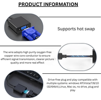Adaptor DisplayPort ke VGA Konverter DP ke VGA Male to Female 1080p Kabel Berlapis Emas untuk PC Laptop Monitor Proyektor HDTV