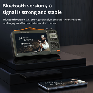 SANSUI F50 <span class=keywords><strong>Radio</strong></span> FM Portatile con Display Video, Altoparlanti Wireless, Doppio Slot per Scheda TF, Lettore Musicale MP4, E-Book - Product Image 5