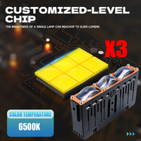Projecteur LED pour moto tout-terrain 4x4 à haute luminosité, 80W, 6000 lm, 12V [4 pouces], 6000K, blanc, phare antibrouillard universel