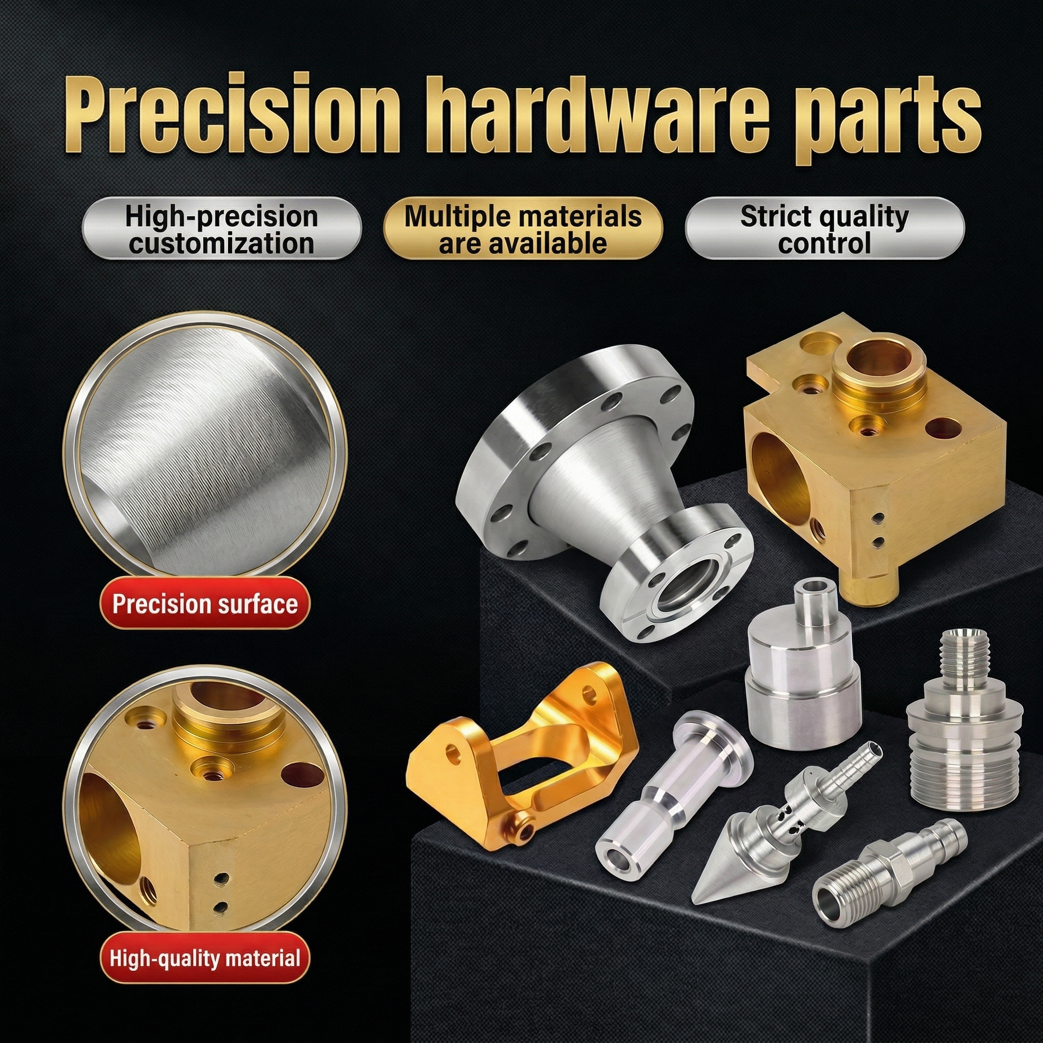 Free Sample Precision Custom Machining Parts CNC Turning Milling Service Stainless Steel Brass Aluminum