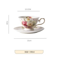 Ensemble de tasses à thé en céramique de style luxe britannique exquis de 180ml pour arabe