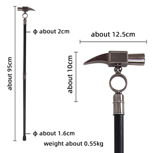 Canne de luxe en métal en forme de marteau, décoration de Pâques, bâton de cosplay, accessoire de scène, sceptre de gentleman moderne - Product Image 2