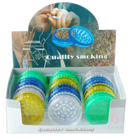 Nouvel accessoire de fumeur en gros : Broyeur à herbes en plastique portable 60 mm, trois couches, coloré
