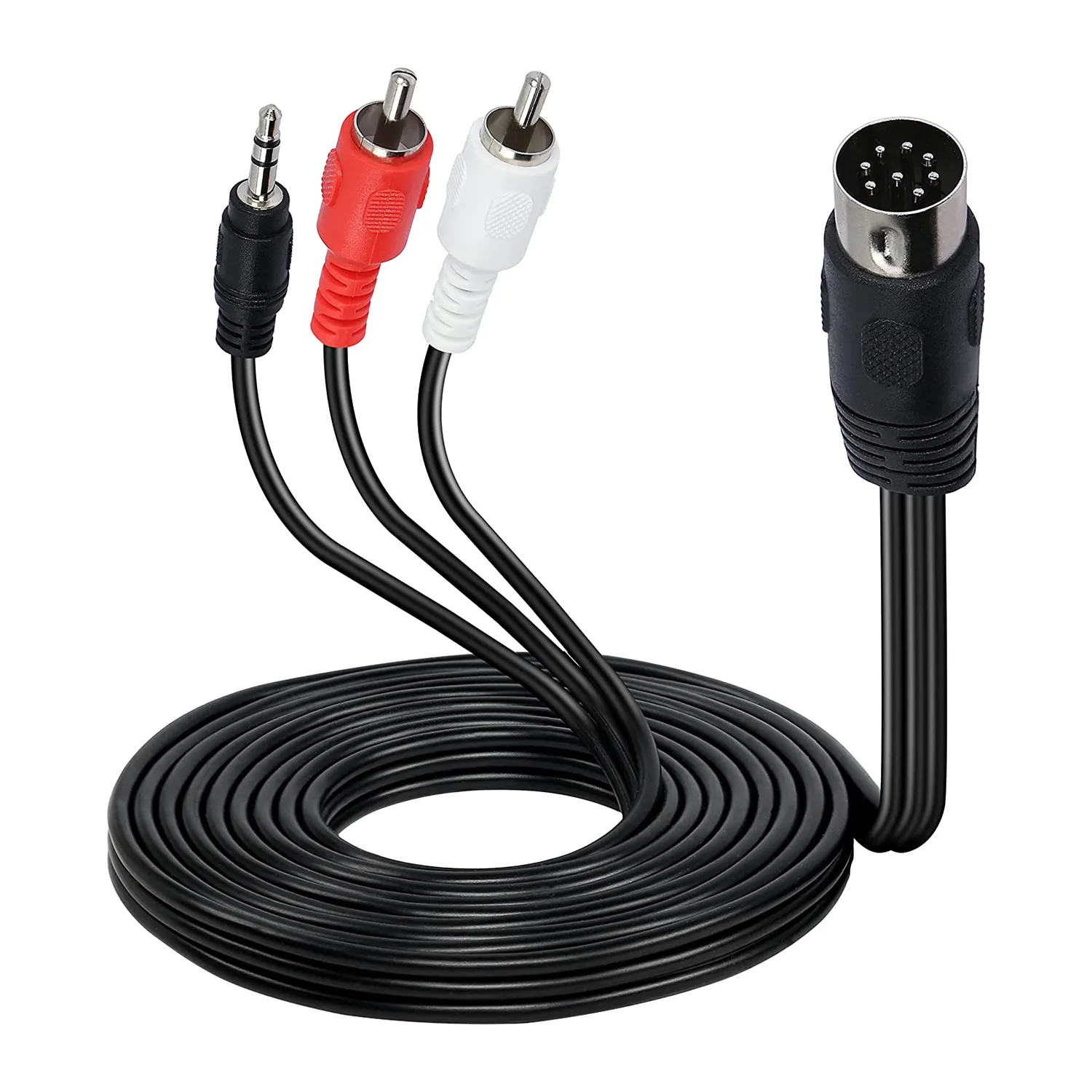 Cokyis 6 Chân 8 pin DIN để RCA và 3.5 mét Midi Cable Receiver cho đài phát thanh thiết bị âm thanh đầu ra tín hiệu và loa siêu trầm