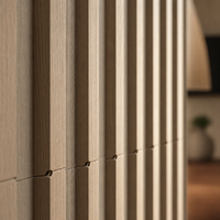 Panneau mural acoustique 3D moderne personnalisé en bois rainuré, revêtement décoratif intérieur pour salon, hôtel, fond de télévision