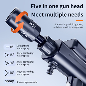 Batería recargable plegable silenciosa, boquilla multifunción 5 en 1 inalámbrica, pistola <span class=keywords><strong>de</strong></span> lavado <span class=keywords><strong>de</strong></span> alta presión para lavadoras <span class=keywords><strong>de</strong></span> chorro <span class=keywords><strong>de</strong></span> coche - Product Image 4