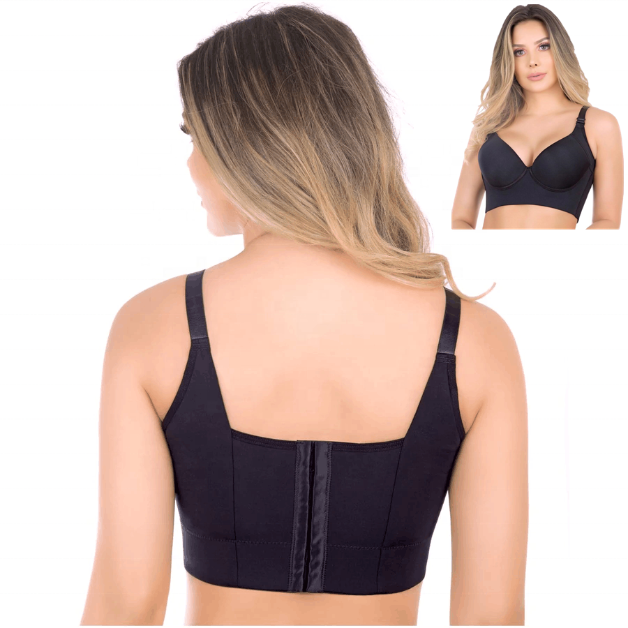 Plus Size Fashion Diepe Cup Beha Volledige Back Dekking Push Up Bras Verbergen Achterkant Vet Sport Comfortabele Bras Voor vrouwen