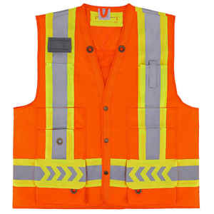 เสื้อกั๊กสะท้อนแสงสำหรับโรงงาน  พร้อมโลโก้  มาตรฐาน ANSI Class 1 EN 20471  ไซส์ S-4XL สำหรับงานรักษาความปลอดภัยและงานก่อสร้าง - Product Image 4