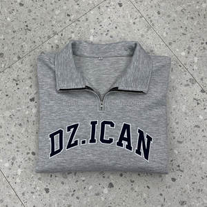 Streetwear décontracté uni de haute qualité 400Gsm sweats à capuche Logo personnalisé hommes sweat polaire quart 1/4 demi fermeture éclair sweat à capuche surdimensionné - Product Image 3