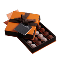 Individuelle Hochzeits-Schokoladen-Geschenkbox aus stabilem Karton, 2-teilig, für Trüffel und Pralinen, mit Logo