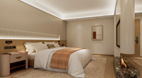 Ensemble de chambre d'hôtel XINDA, lit king size en bois massif moderne, mobilier d'hôtel boutique, utilisation commerciale durable