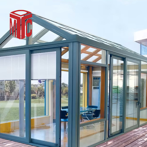 Invernadero Moderno Impermeable y Resistente al Viento <span class=keywords><strong>con</strong></span> Estructura de Aluminio, Techo Plano y Pico Triangular para Jardín - Product Image 2