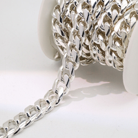 Chaîne en argent sterling 925, grande chaîne de mode, maille gourmette plate 10 mm, chaîne cubaine Miami en rouleau pour homme, cadeau de mariage, fabrication de bijoux