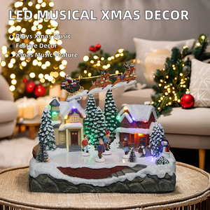 OEM/ODM Aldeas Navideñas Tradicionales Hechas a Mano con Luces LED, Figuras de Patinadores en Movimiento, Música y 8 Canciones Navideñas para Niños - Product Image 2